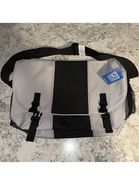 Golden Pacific Gray Black Messenger Bag Buckle Zip, Strap Pockets